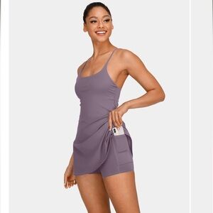 Halara Softlyzero™ Plush Backless Active Dress - Tulip Purple